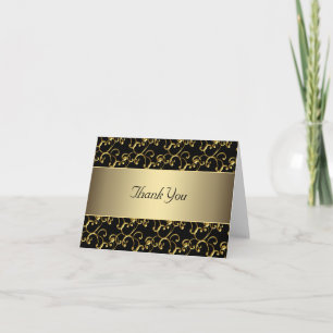 Schwarze Goldstrudel-Gold-Dankeskarten Dankeskarte