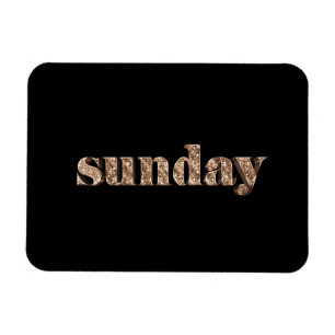 Schwarze Goldtage der Wochen-Sonntags-Typografie Magnet