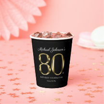 Schwarze Goldtypografie vom 80. Geburtstag
