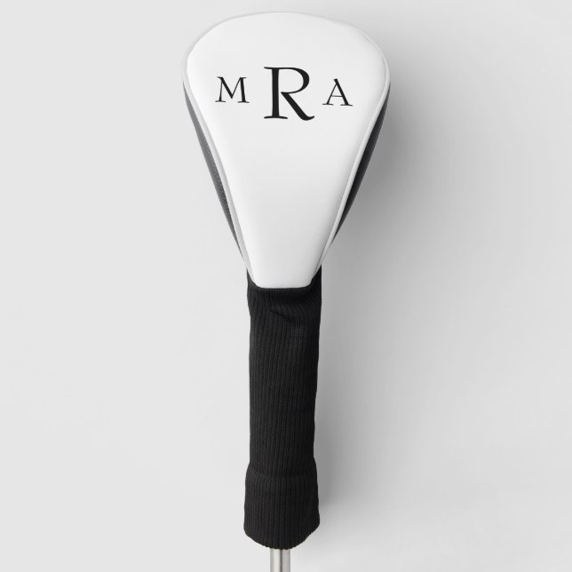 Schwarze Golf-Schlaghauben mit Monogramm Golf Headcover (Vorderseite)