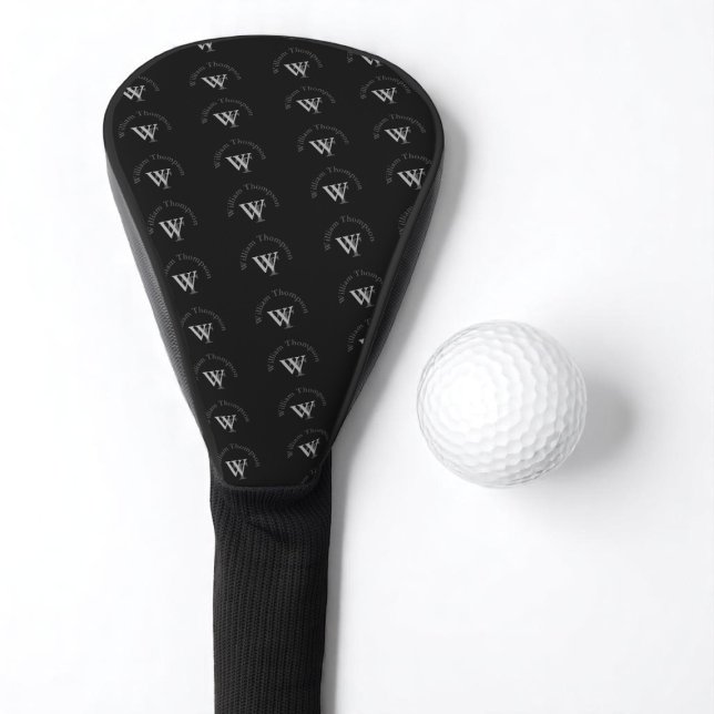 Schwarze Golfkopfabdeckung mit Monogrammmuster Golf Headcover (Von Creator hochgeladen)