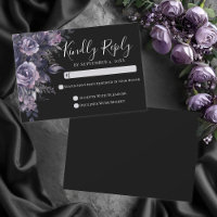 Schwarze Gothic Hochzeit Antwortkarte