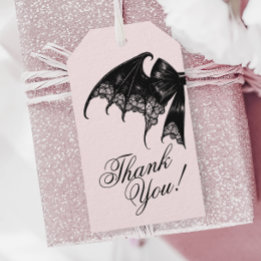 Schwarze gotische Geschenkanhänger für Baby Shower