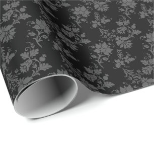 Schwarze gotische Nachtblume Geschenkpapier