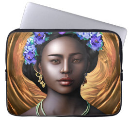 Schwarze Göttin | Afrikanisch-amerikanische Frau K Laptopschutzhülle