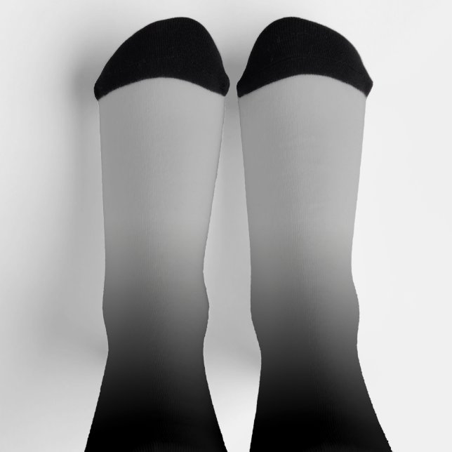 Schwarze Gradient Ombré Crew Socken (Oben)