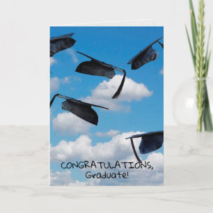 schwarze Graduierkappe am Himmel mit Tassel Karte