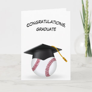 Schwarze Graduierungskappe auf Baseball Karte