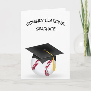 Schwarze Graduierungskappe auf Baseball Karte