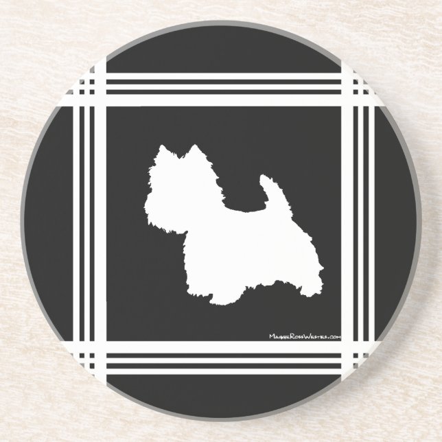 Schwarze Grafik Getränkeuntersetzer (Vorne)