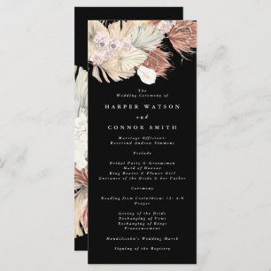 Schwarze Gras Tropical Premium Floral Wedding Programm