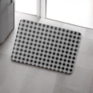 Schwarze Graue Büffel-Karo-Moderne-Badezimmer-Deko Badematte