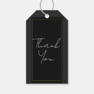 Schwarze Graue Moderne Elegante Hochzeit Minimal Geschenkanhänger