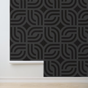 Schwarze graue Ornamentmuster im antiken Design Tapete