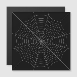 Schwarze graue Spinnennetz-Halloween-Magnetkarte Magnetkarte