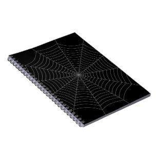 Schwarze graue Spinnennetz-Halloween-Muster Notizblock