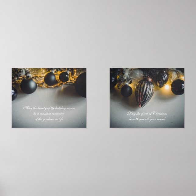 Schwarze graue Weihnachtsschmuck mit Garlands Bilderwand Sets (Vorderseite)