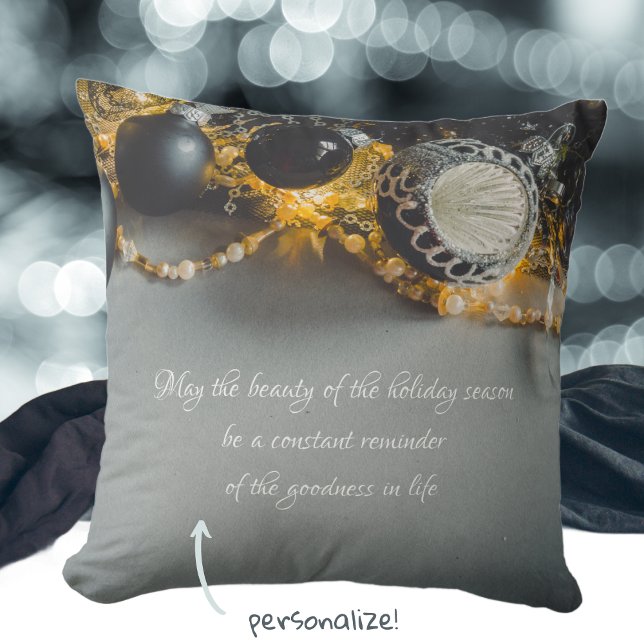 Schwarze graue Weihnachtsschmuck mit Garlands Kissen (Von Creator hochgeladen)