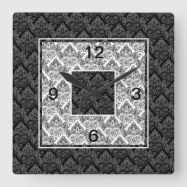 Schwarze, graue, weiße Wall-Uhr Quadratische Wanduhr