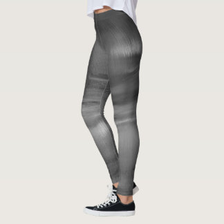 Schwarze graues Weiß-abstrakte Tanz-Leggings Leggings