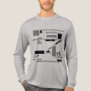 Schwarze Grautöne Geometrisches abstraktes MCM-ins Tri-Blend Shirt