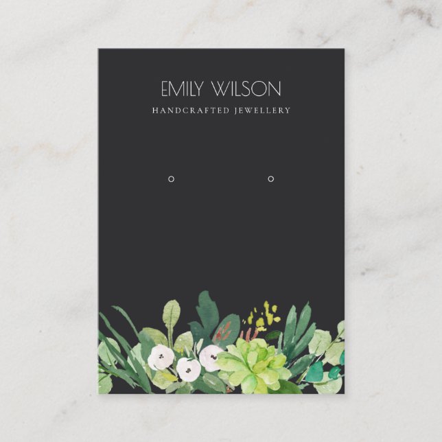 SCHWARZE GREEN FAUNA ERFOLGREICHE PEONY EARRING DI VISITENKARTE (Vorderseite)