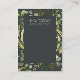SCHWARZE GREEN FOLIAGE WREATH FRAME NECKLACE DISPL VISITENKARTE