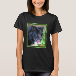Schwarze Grenze Collie Dog Foto Malerei T-Shirt