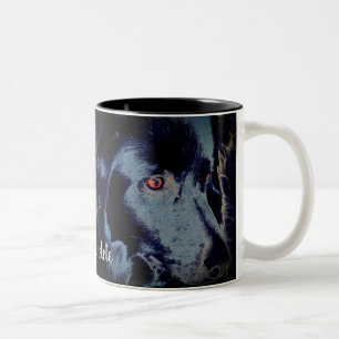 Schwarze Grenze Collie Dog Personalisiert Zweifarbige Tasse