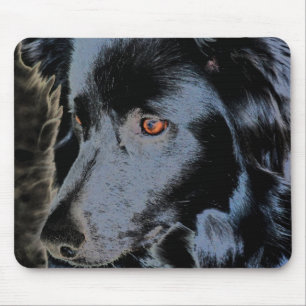 Schwarze Grenze Collie Face Mousepad