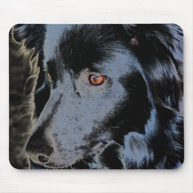 Schwarze Grenze Collie Face Mousepad (Vorne)