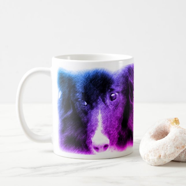 Schwarze Grenze Collie Tint Kaffeetasse (Mit Donut)