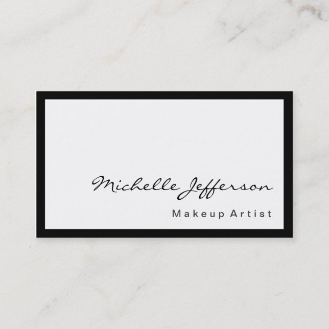 Schwarze Grenzkalligrafie - Weiße Visitenkarte (Vorderseite)