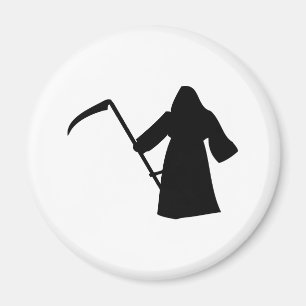schwarze grimmige Sensenmanntodesikone Magnet