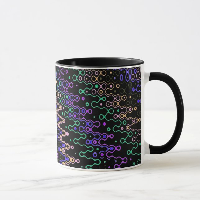 Schwarze Groovy Zickzack-Tasse Tasse (Rechts)