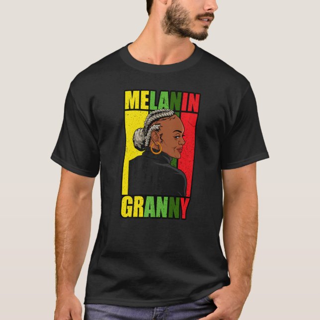 Schwarze Großmutter Melanin Granny Beste Oma E T-Shirt (Vorderseite)