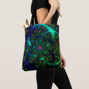 Schwarze grüne neon-kosmische Fraktal-Kunst
