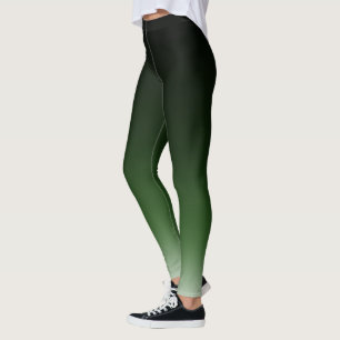 Schwarze grüne Ombre Steigung verblassen Leggings