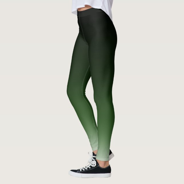 Schwarze grüne Ombre Steigung verblassen Leggings (Links)
