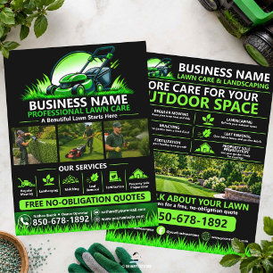 Schwarze grüne professionelle Rasenpflege Landscha Flyer