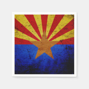 Schwarze Grunge-Arizona-Staats-Flagge Serviette
