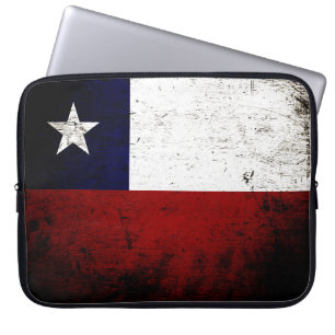 Schwarze Grunge-Chile-Flagge Laptopschutzhülle