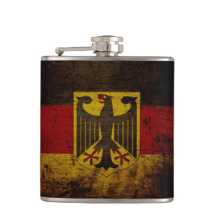 Schwarze Grunge Deutschlandflagge Flachmann
