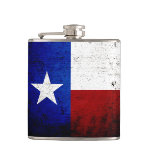 Schwarze Grunge-Flagge des Bundesstaates Texas Flachmann