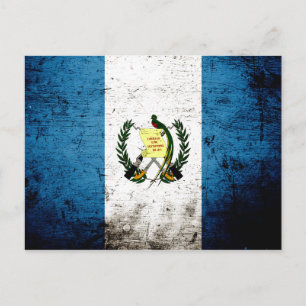 Schwarze Grunge-Flagge Guatemala Postkarte