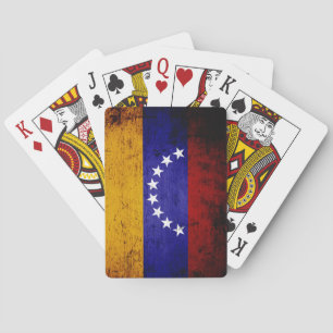 Schwarze Grunge-Flagge Venezuela Spielkarten