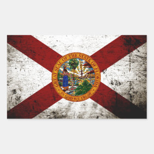Schwarze Grunge-Florida-Staats-Flagge Rechteckiger Aufkleber