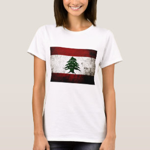 Schwarze Grunge Libanon-Flagge T-Shirt