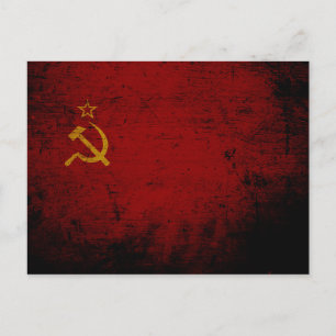 Schwarze Grunge sowjetische Gewerkschaft Postkarte