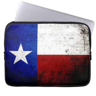 Schwarze Grunge-Texas-Staats-Flagge Laptopschutzhülle